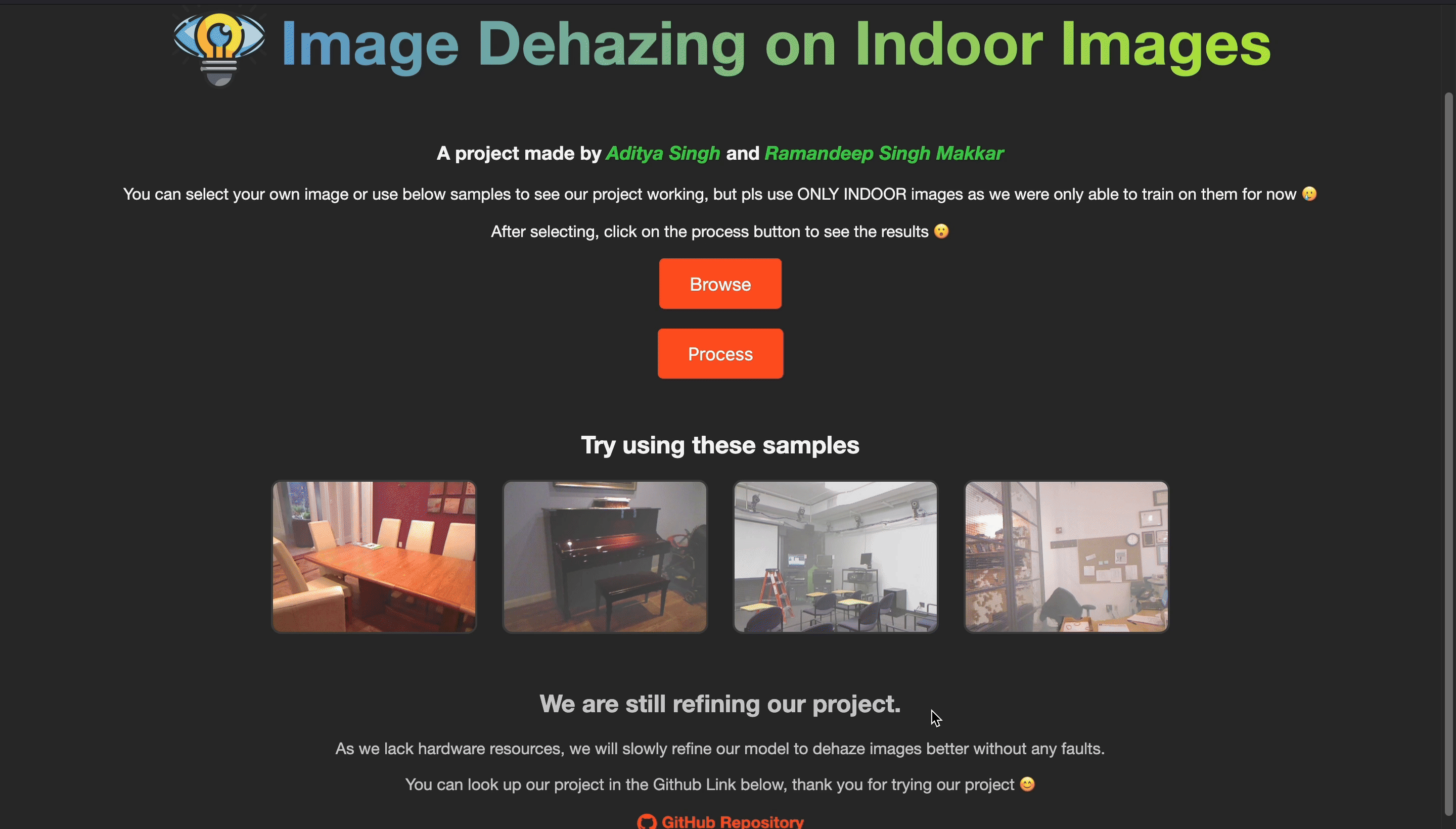 Image Dehazing App